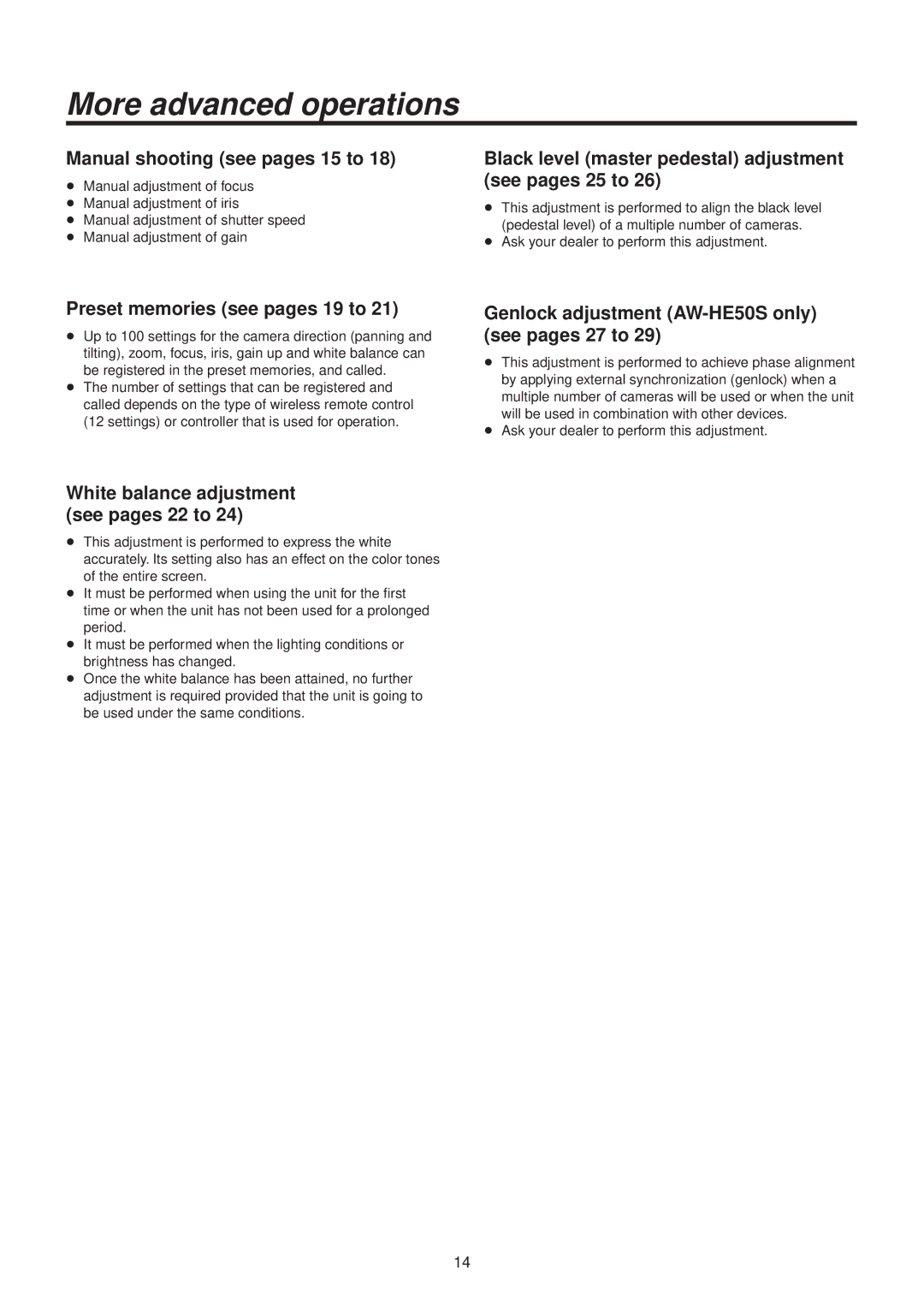 Panasonic AWHE50HN manual More advanced operations 