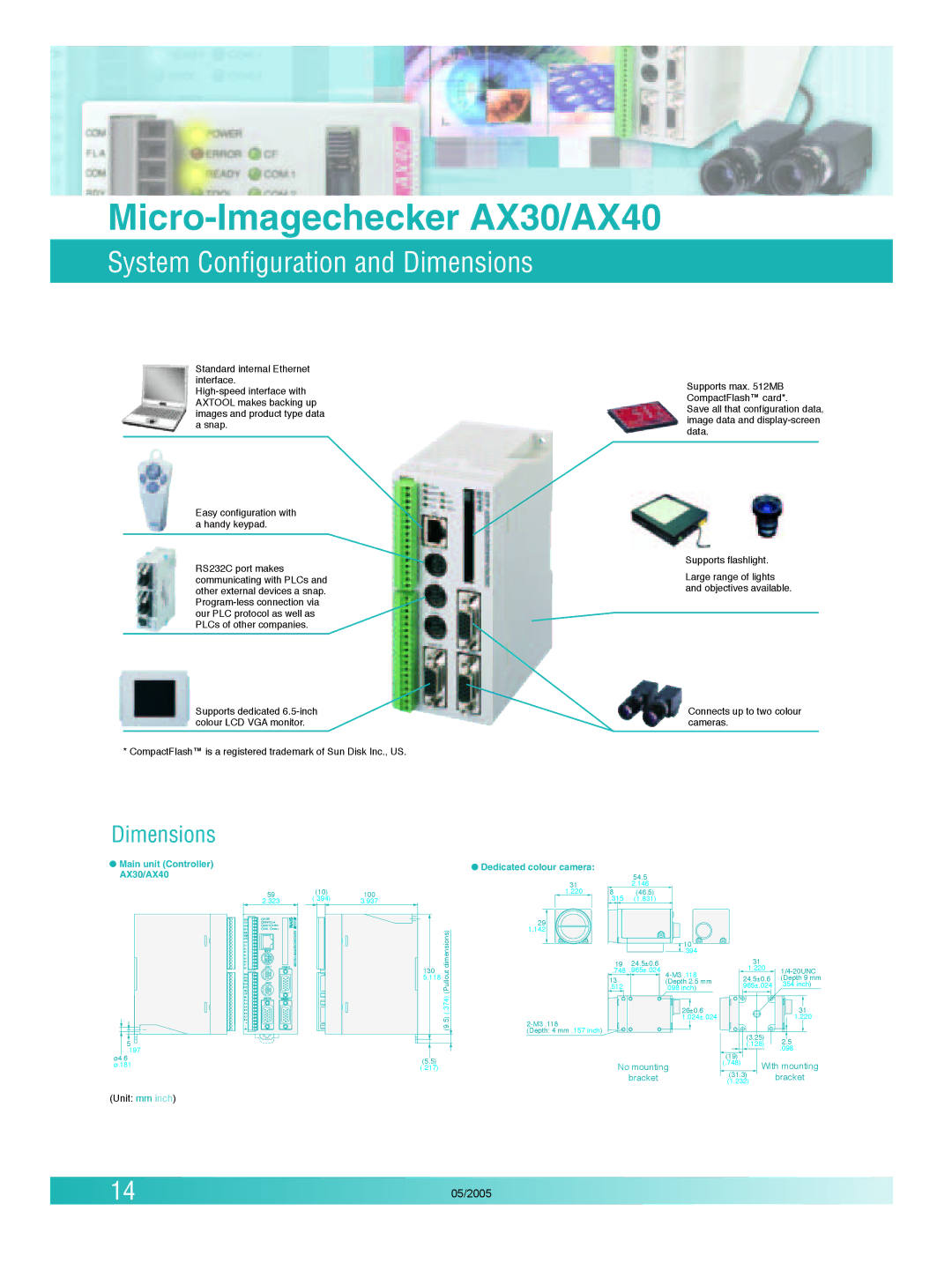 Panasonic AX30 manual System Configuration and Dimensions 