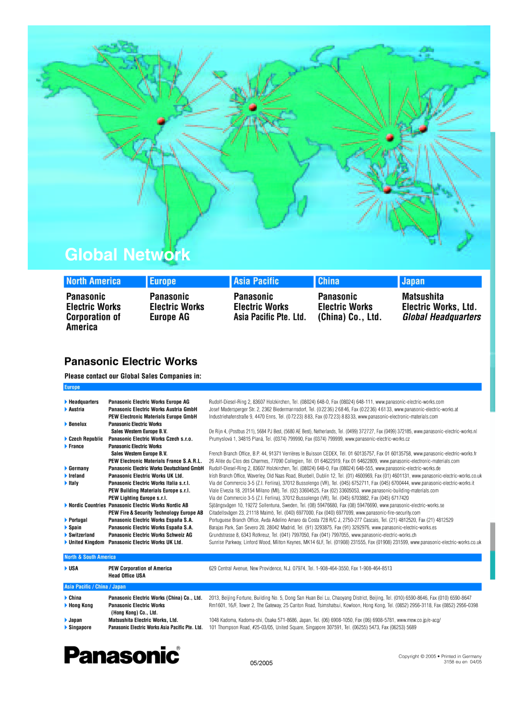 Panasonic AX30 manual Global Network Services 