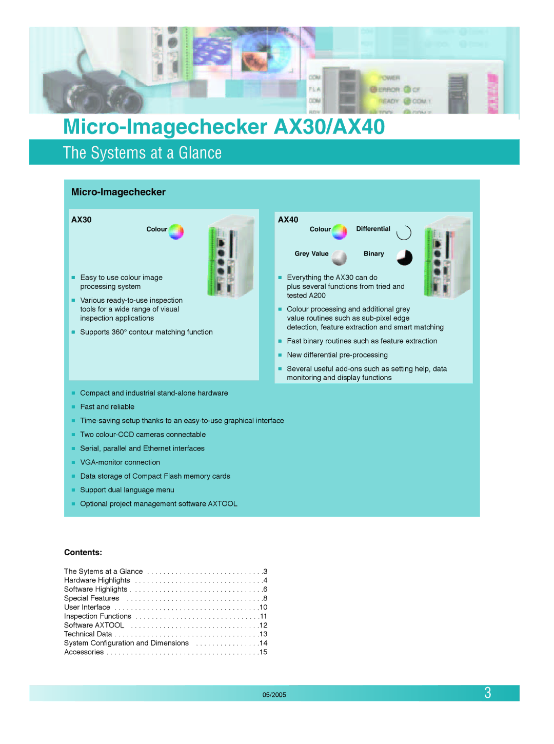 Panasonic AX30 manual Systems at a Glance, AX40, Contents 