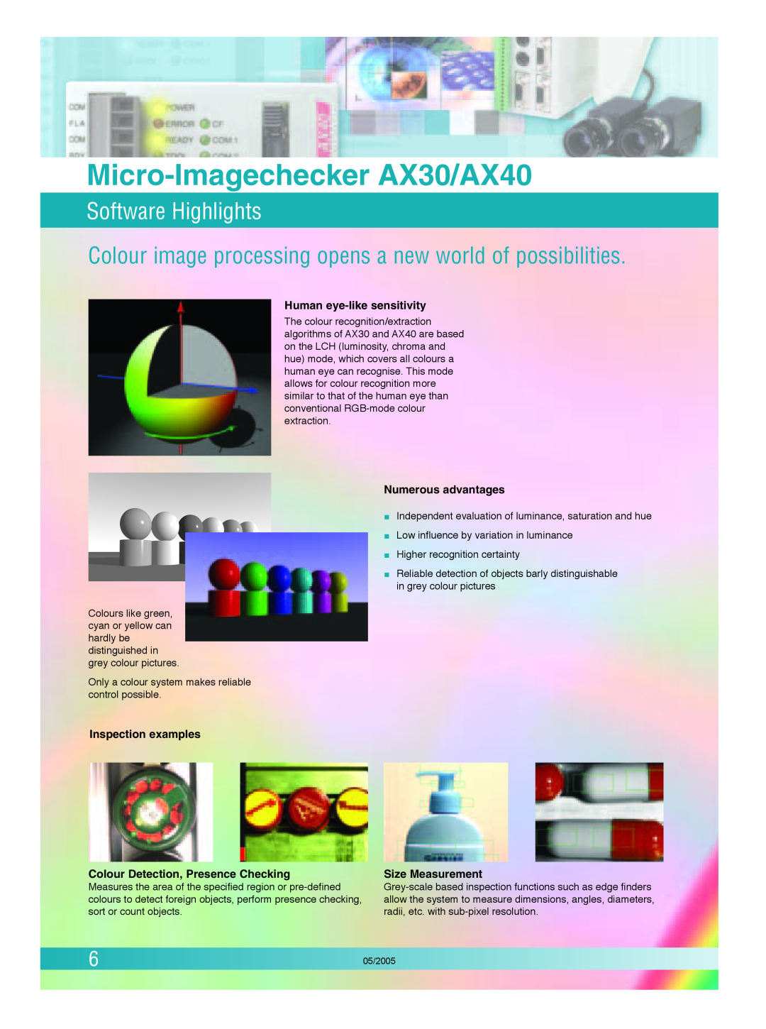 Panasonic AX30 Software Highlights, Colour image processing opens a new world of possibilities, Human eye-like sensitivity 