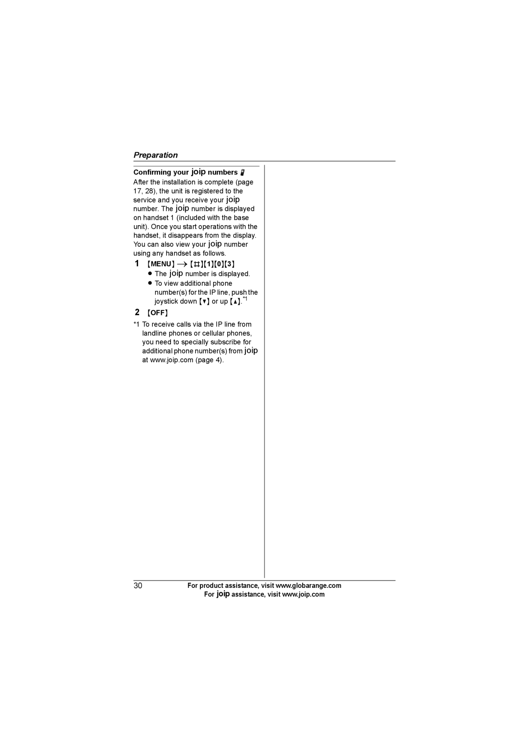 Panasonic BB-GT1540C, BB-GT1500C, BB-GT1502C operating instructions Confirming your Anumbers N, Off 