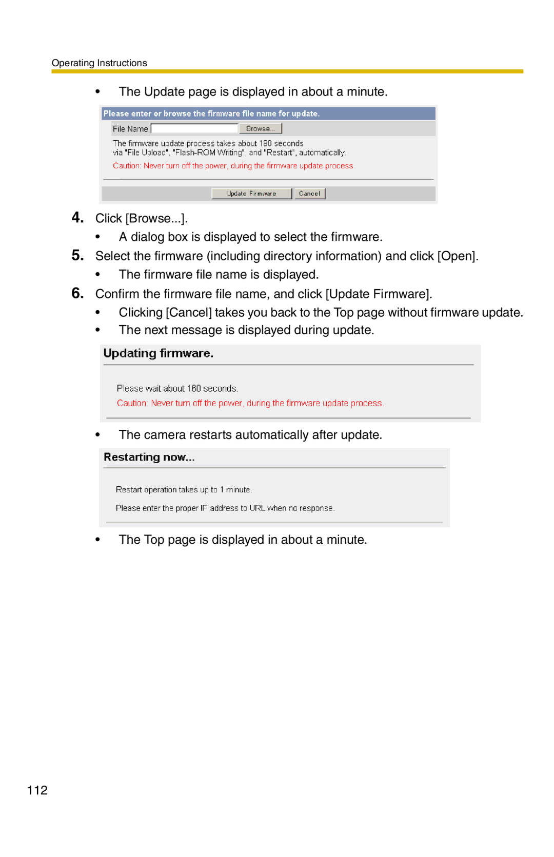 Panasonic BB-HCM331A operating instructions Operating Instructions 