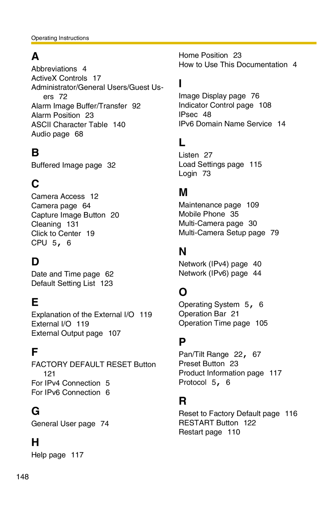 Panasonic BB-HCM331A operating instructions Operating Instructions 