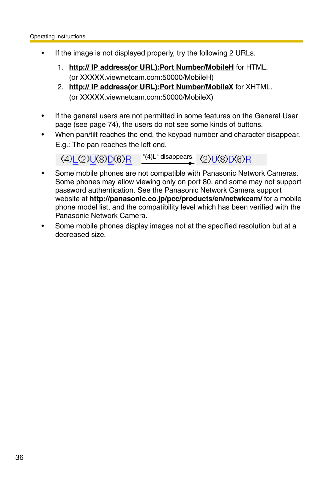 Panasonic BB-HCM331A operating instructions Operating Instructions 