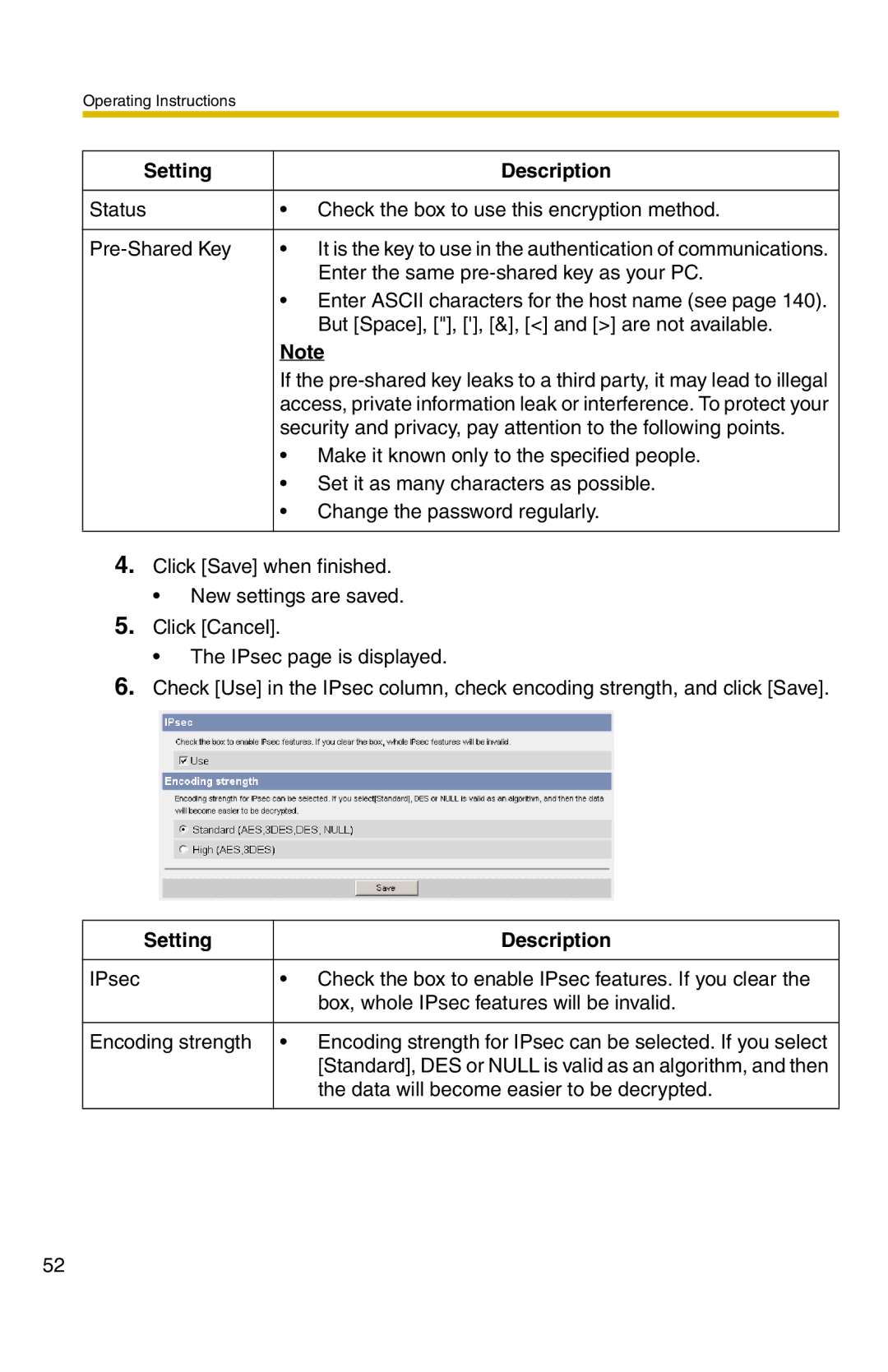 Panasonic BB-HCM331A operating instructions Security and privacy, pay attention to the following points 