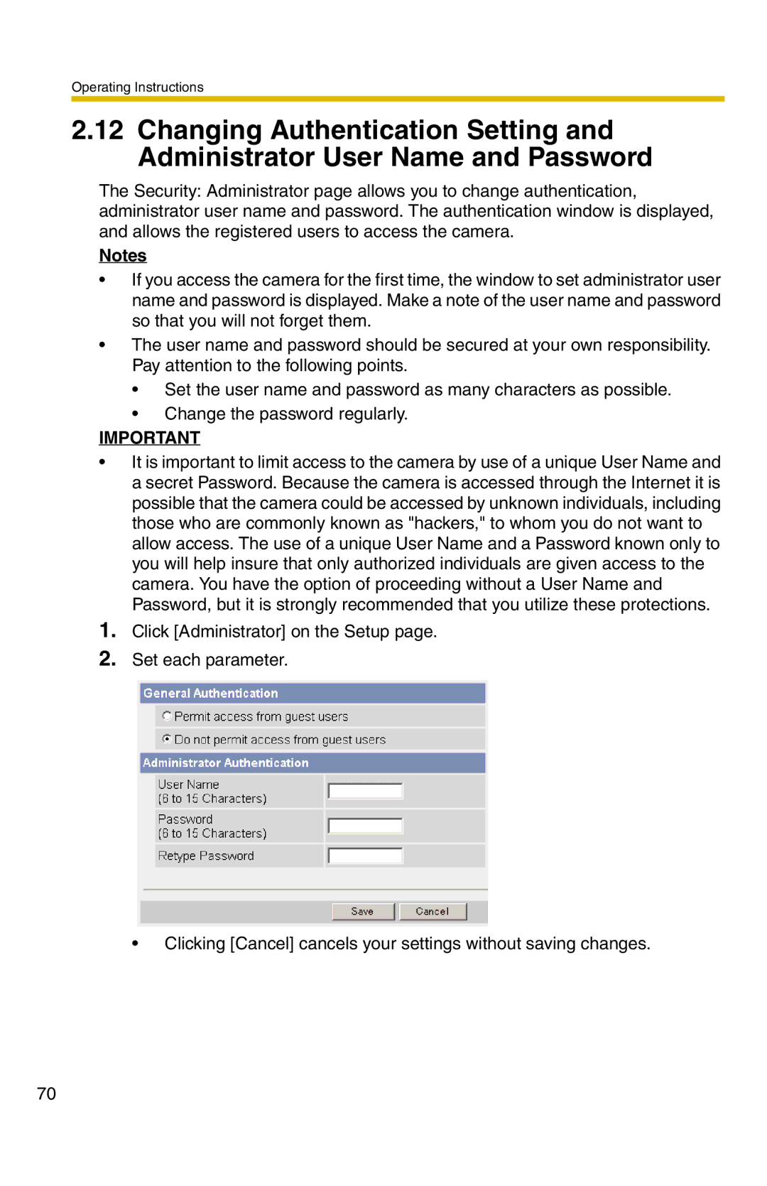 Panasonic BB-HCM331A operating instructions Operating Instructions 