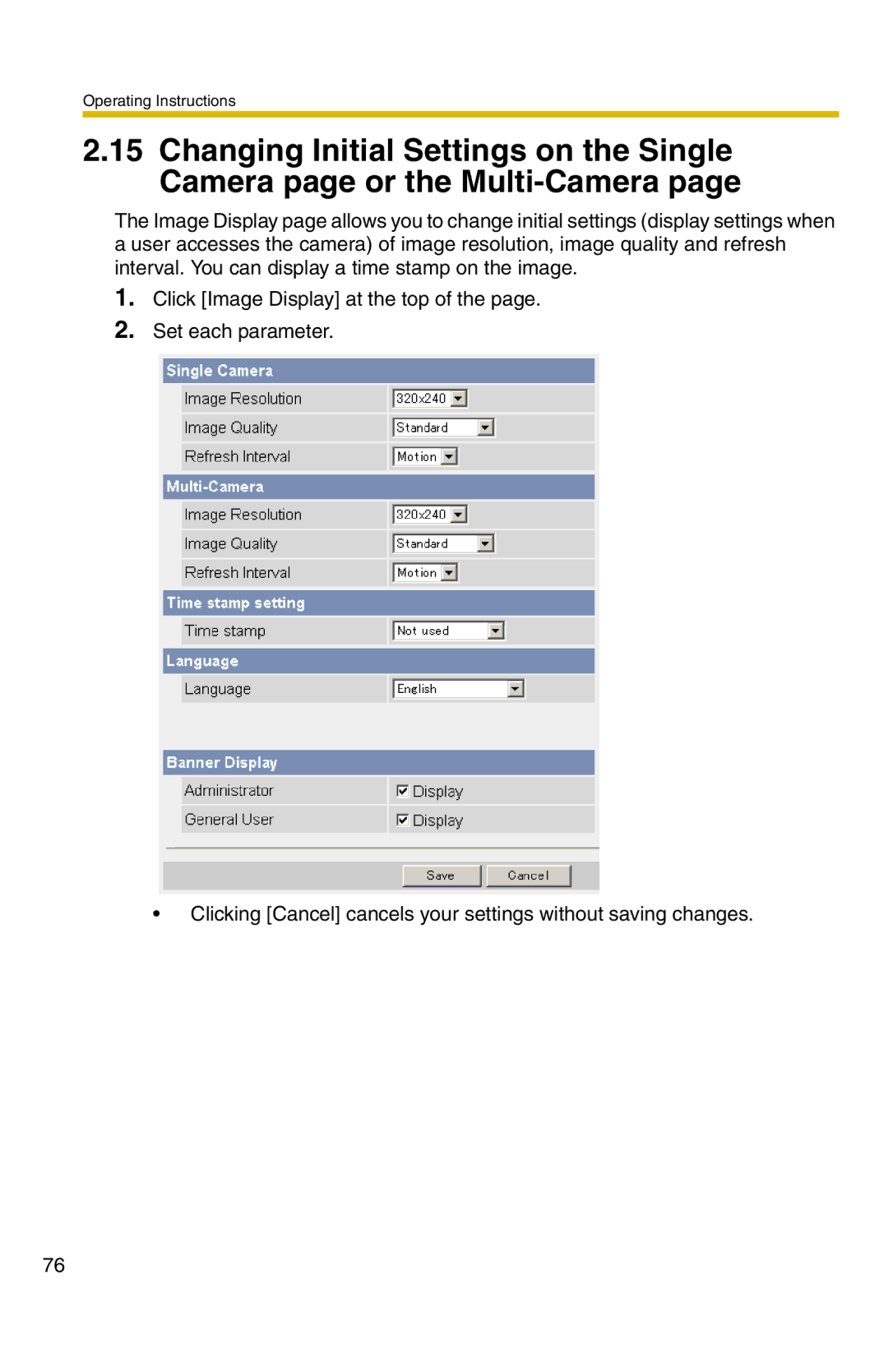 Panasonic BB-HCM331A operating instructions Operating Instructions 