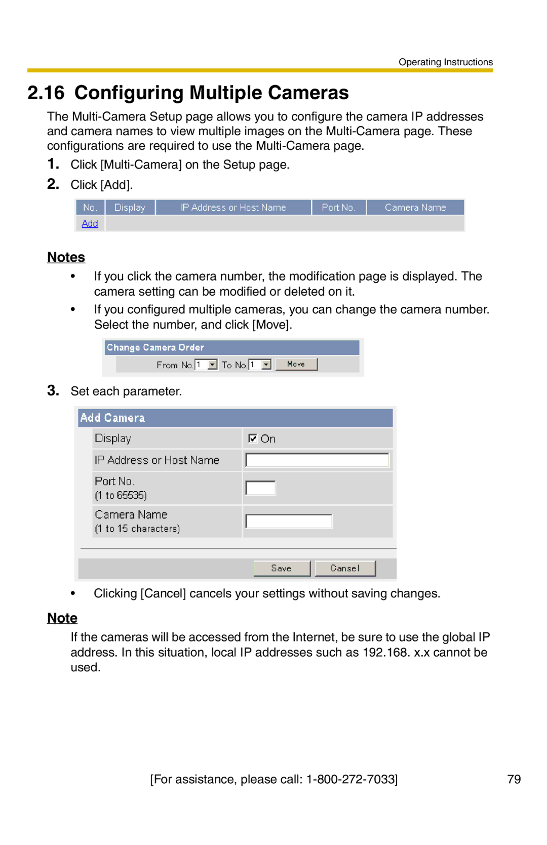 Panasonic BB-HCM331A operating instructions Configuring Multiple Cameras 