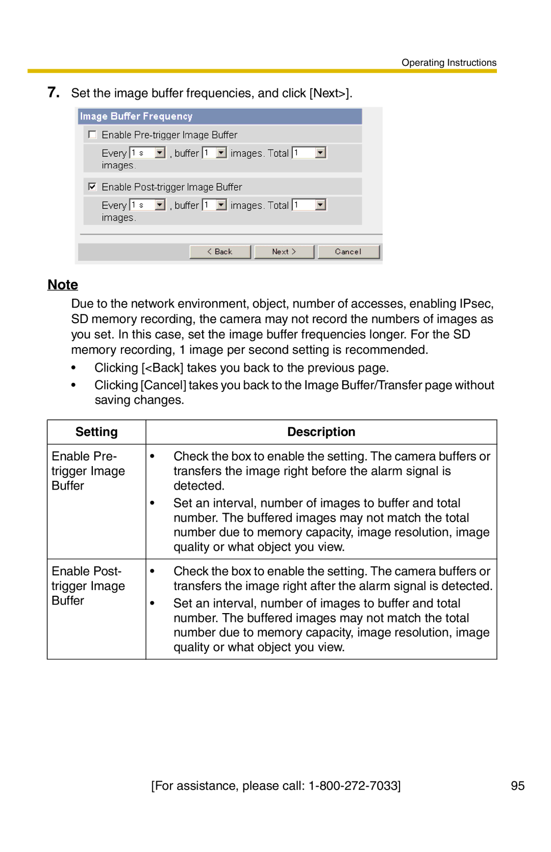 Panasonic BB-HCM331A operating instructions Quality or what object you view 