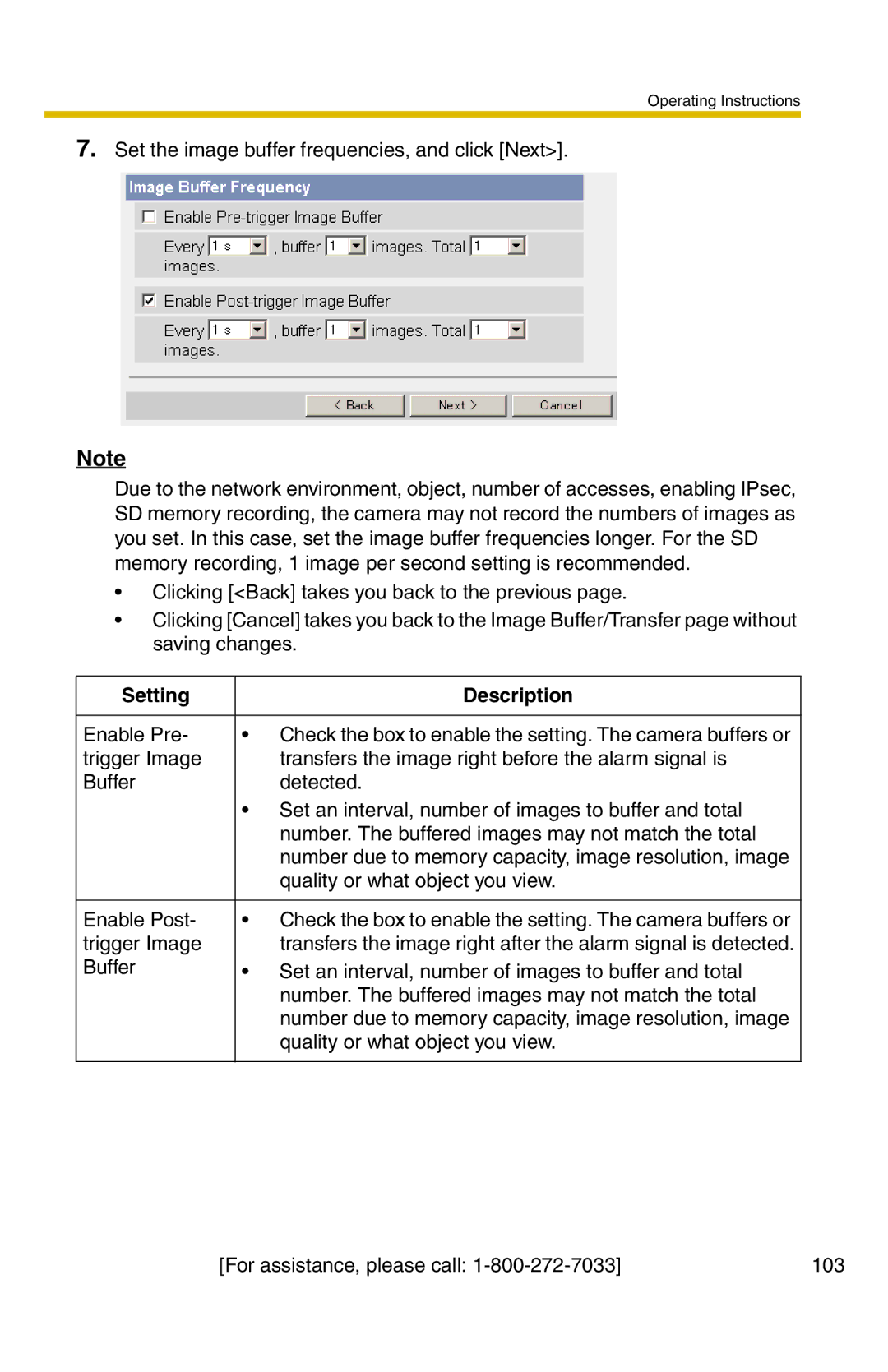 Panasonic BB-HCM371A operating instructions Quality or what object you view 