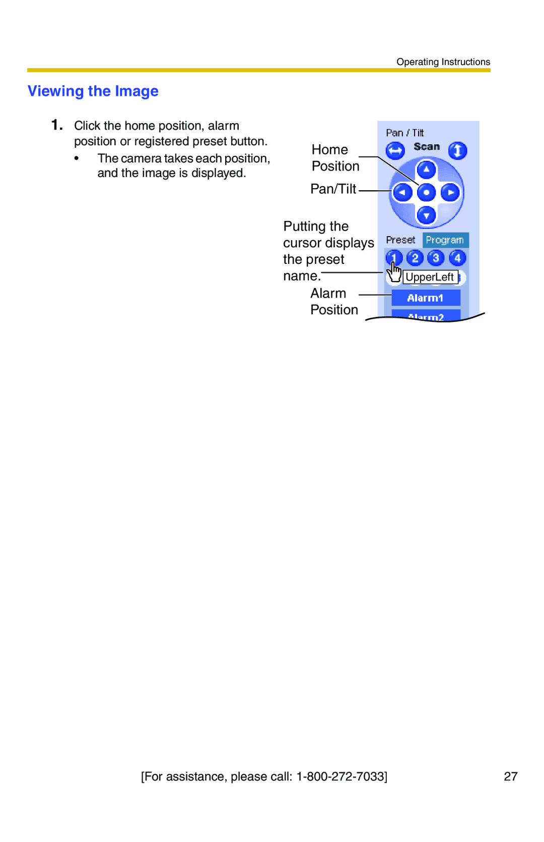 Panasonic BB-HCM371A operating instructions Viewing the Image 