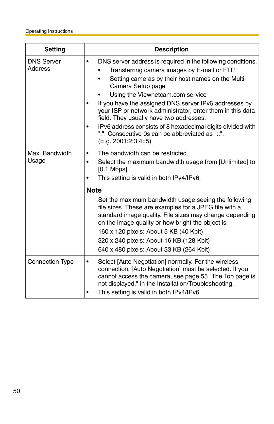 Panasonic BB-HCM371A operating instructions On the image quality or how bright the object is 