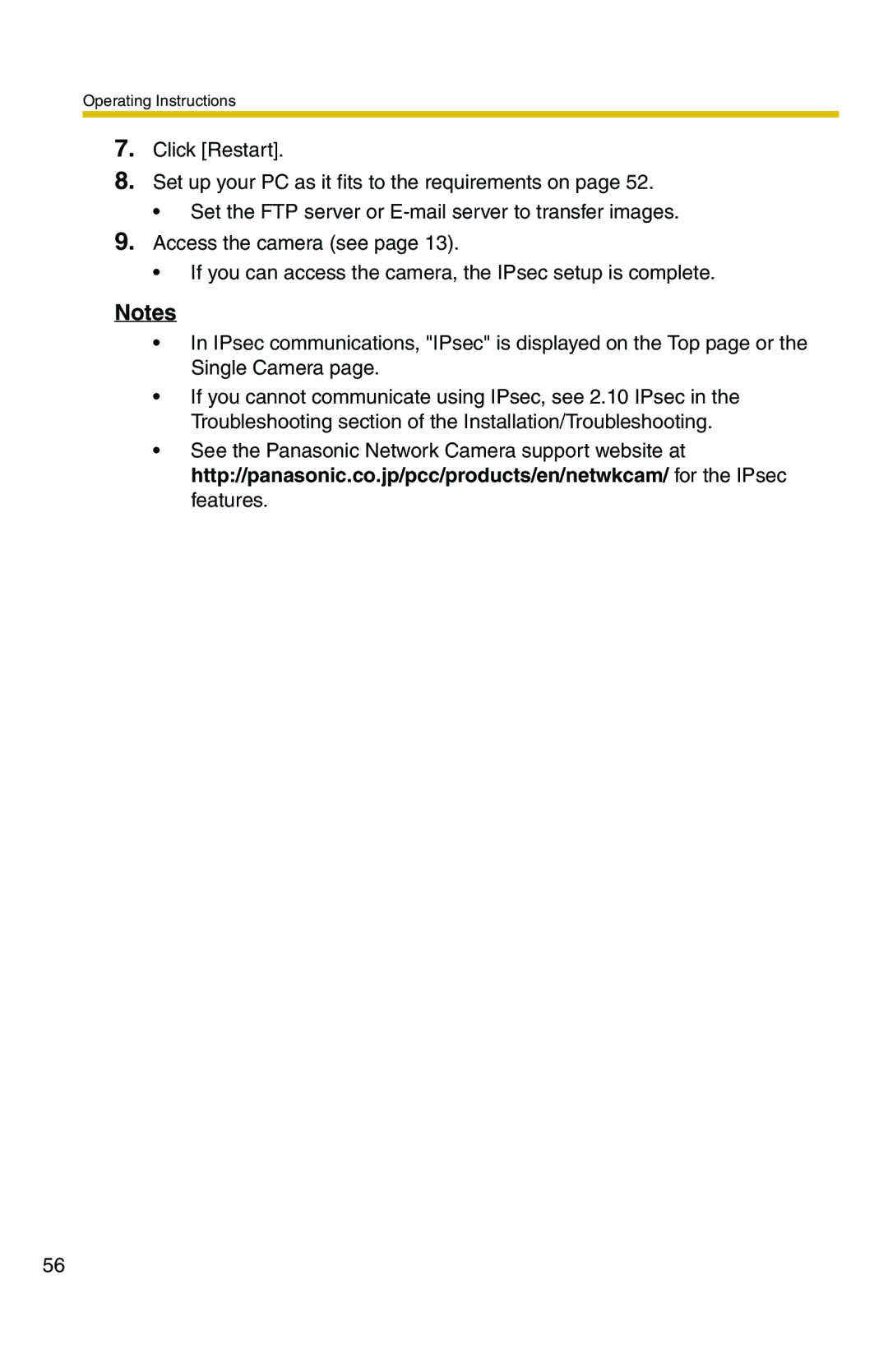 Panasonic BB-HCM371A operating instructions Operating Instructions 