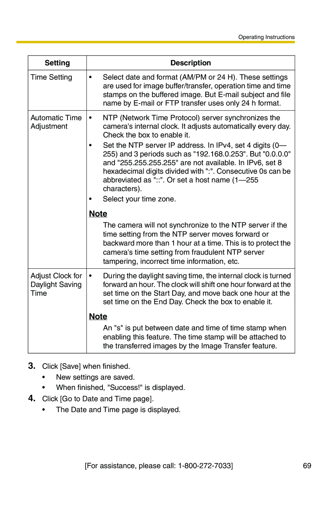 Panasonic BB-HCM371A operating instructions Name by E-mail or FTP transfer uses only 24 h format 