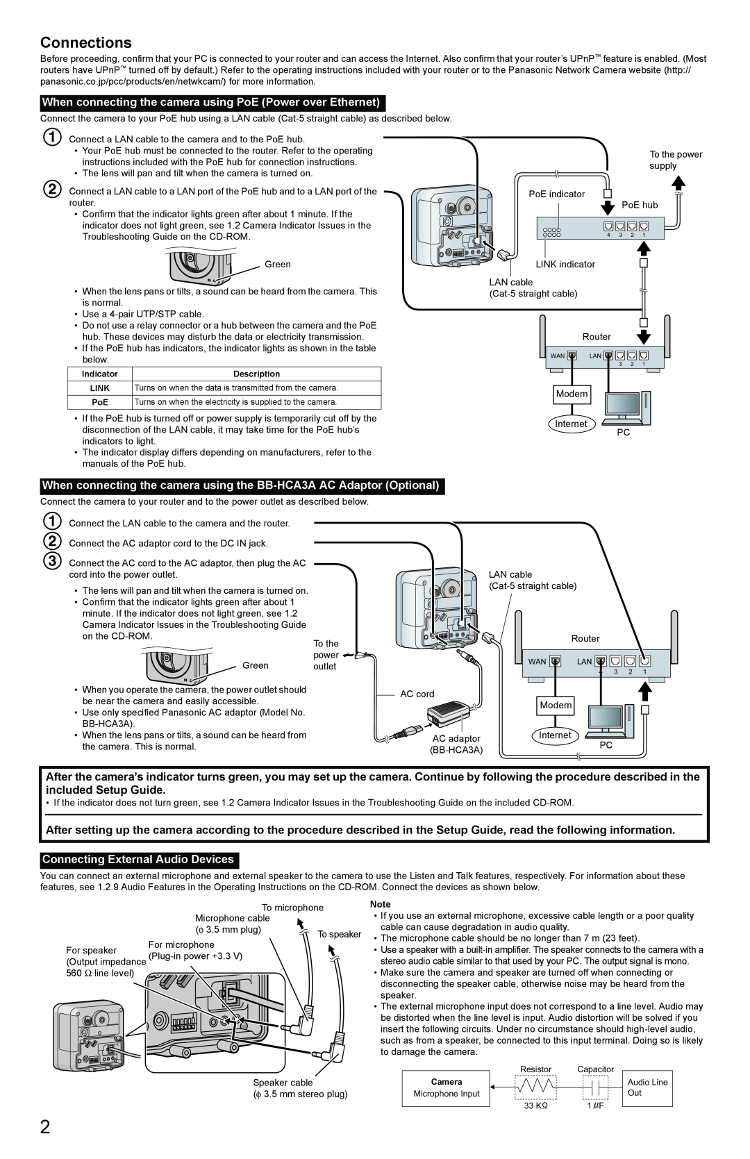 Panasonic BB-HCM511A setup guide To the power 