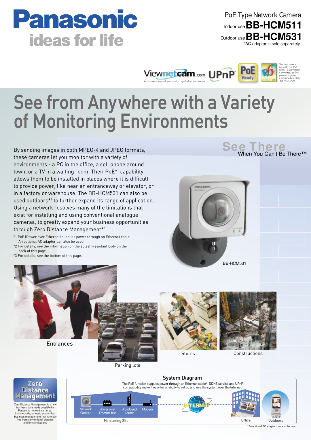 Panasonic BB-HCM511, BB-HCM531 manual See from Anywhere with a Variety of Monitoring Environments 