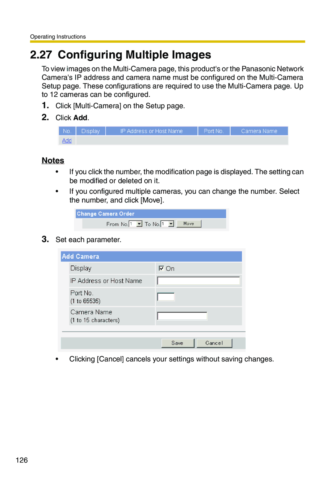 Panasonic BB-HCS301A manual Configuring Multiple Images 