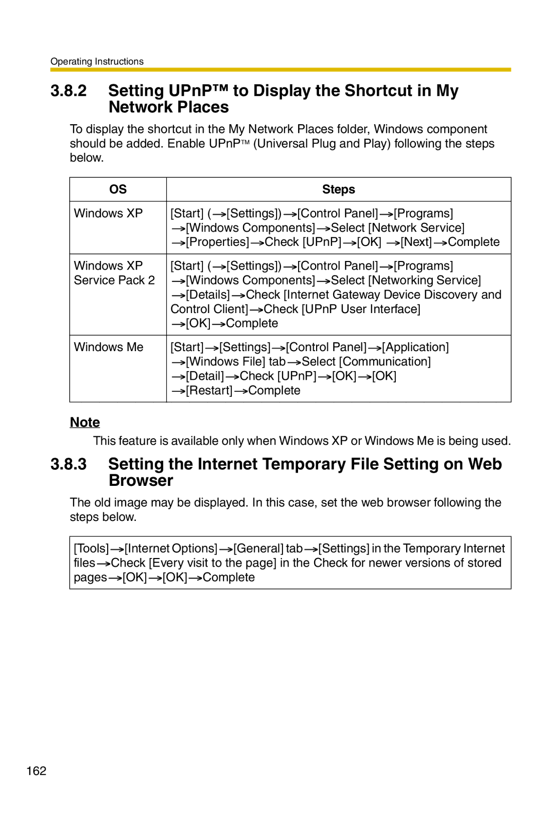 Panasonic BB-HCS301A manual Setting UPnP to Display the Shortcut in My Network Places 