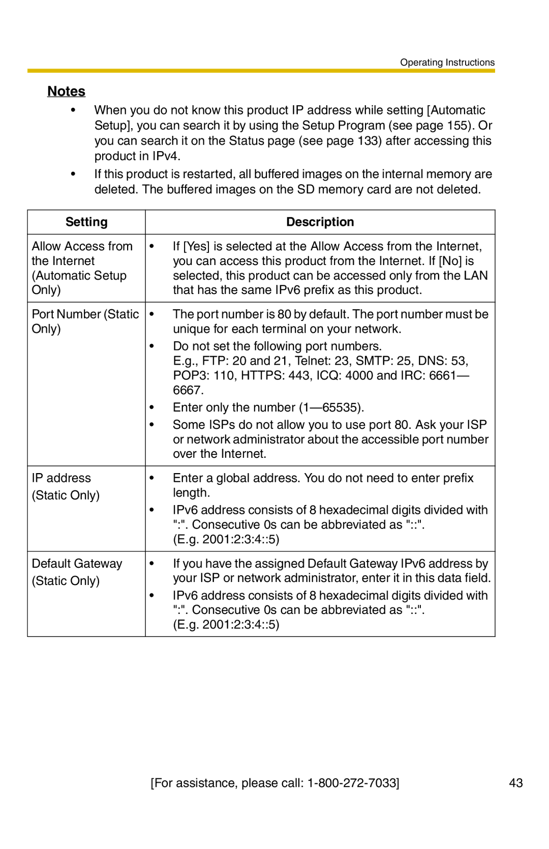 Panasonic BB-HCS301A manual Over the Internet 