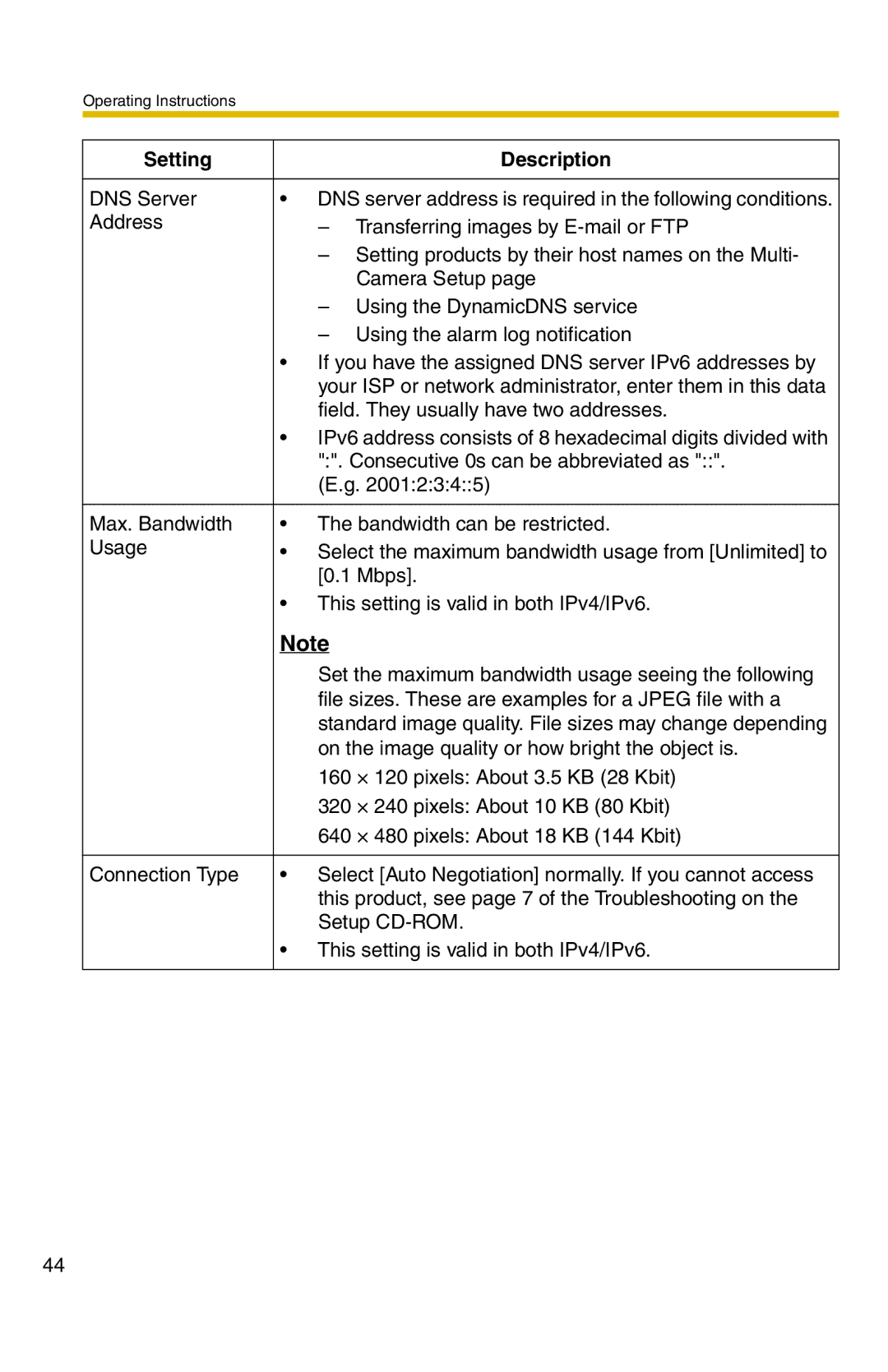 Panasonic BB-HCS301A manual On the image quality or how bright the object is 