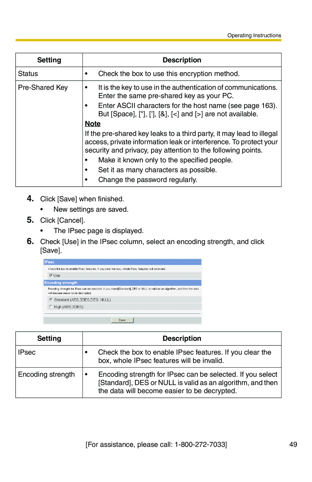 Panasonic BB-HCS301A manual Security and privacy, pay attention to the following points 