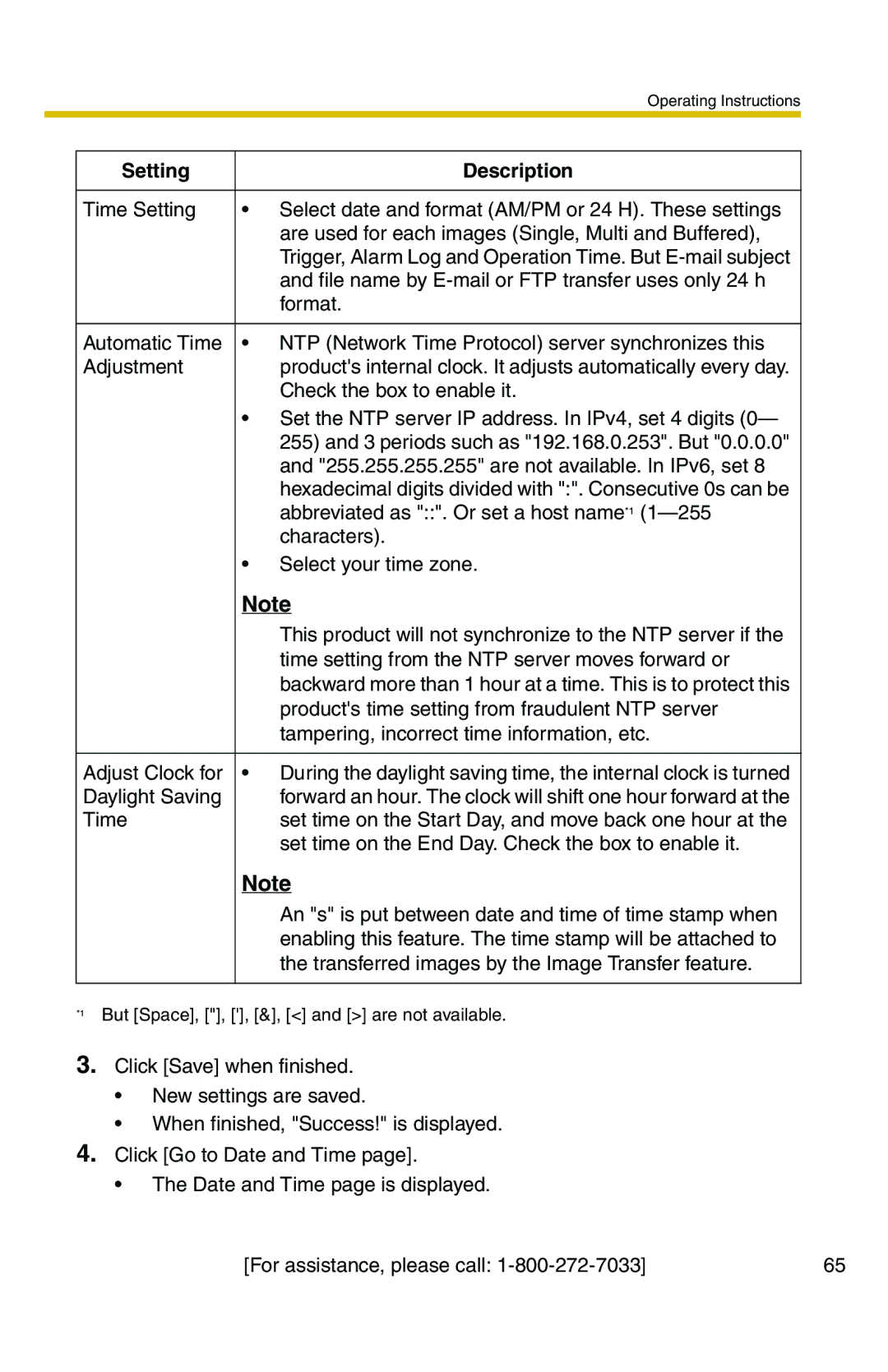 Panasonic BB-HCS301A manual File name by E-mail or FTP transfer uses only 24 h 