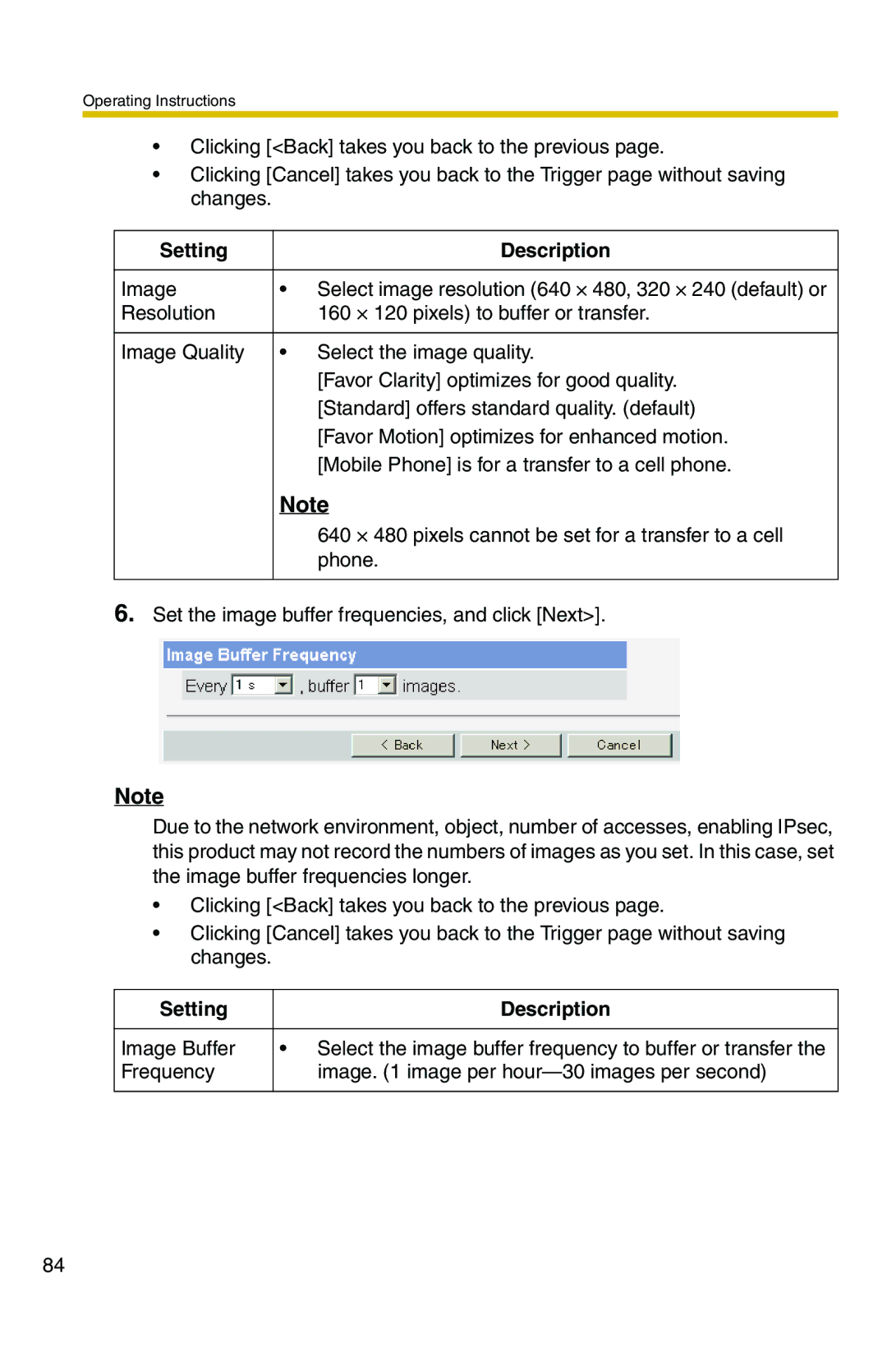 Panasonic BB-HCS301A manual Setting Description 