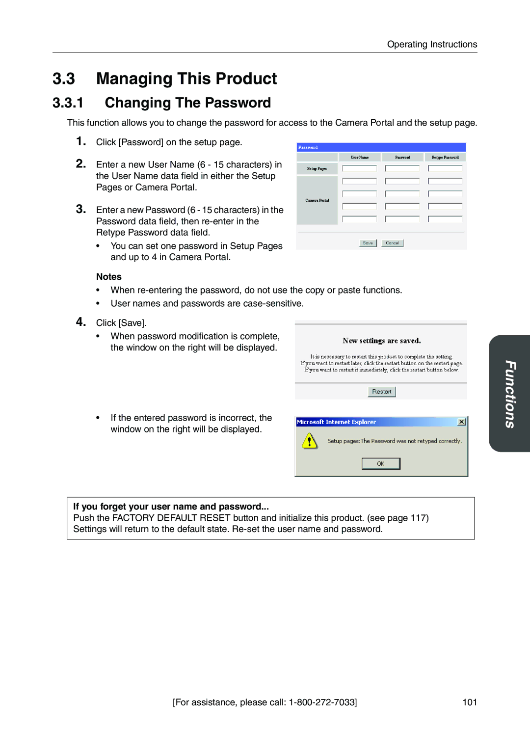 Panasonic BB-HGW700A manual Managing This Product, Changing The Password, If you forget your user name and password 