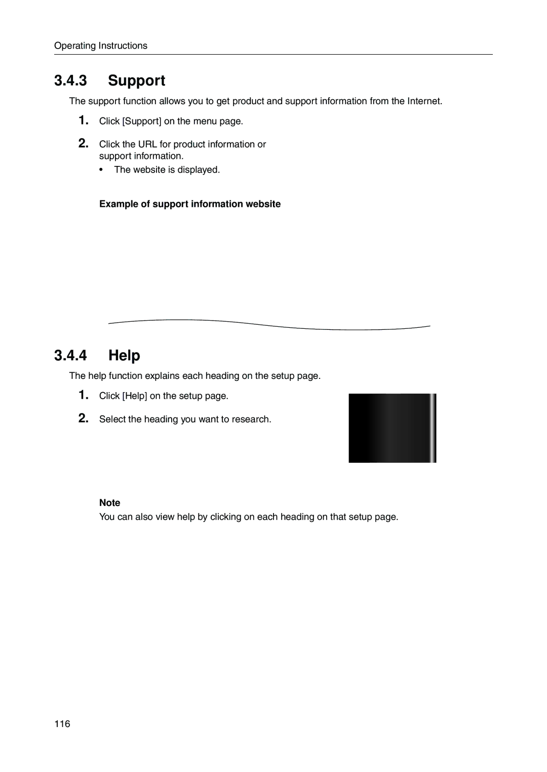 Panasonic BB-HGW700A manual Support, Help, Example of support information website 