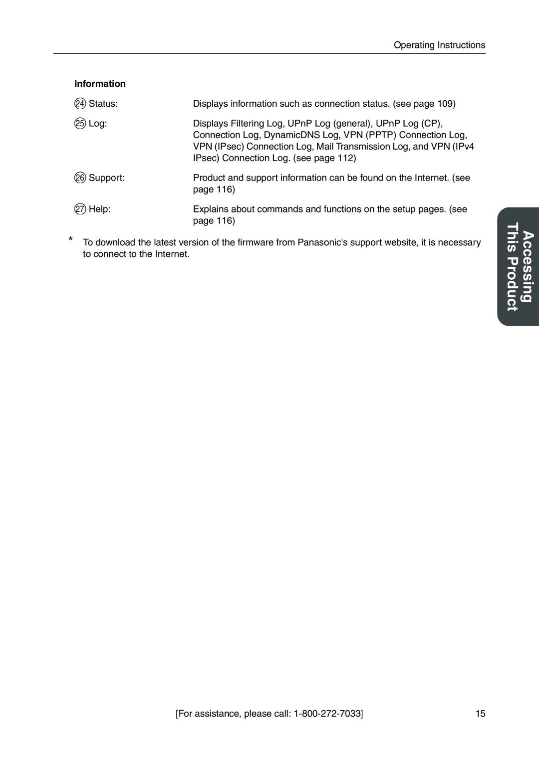 Panasonic BB-HGW700A manual Information 