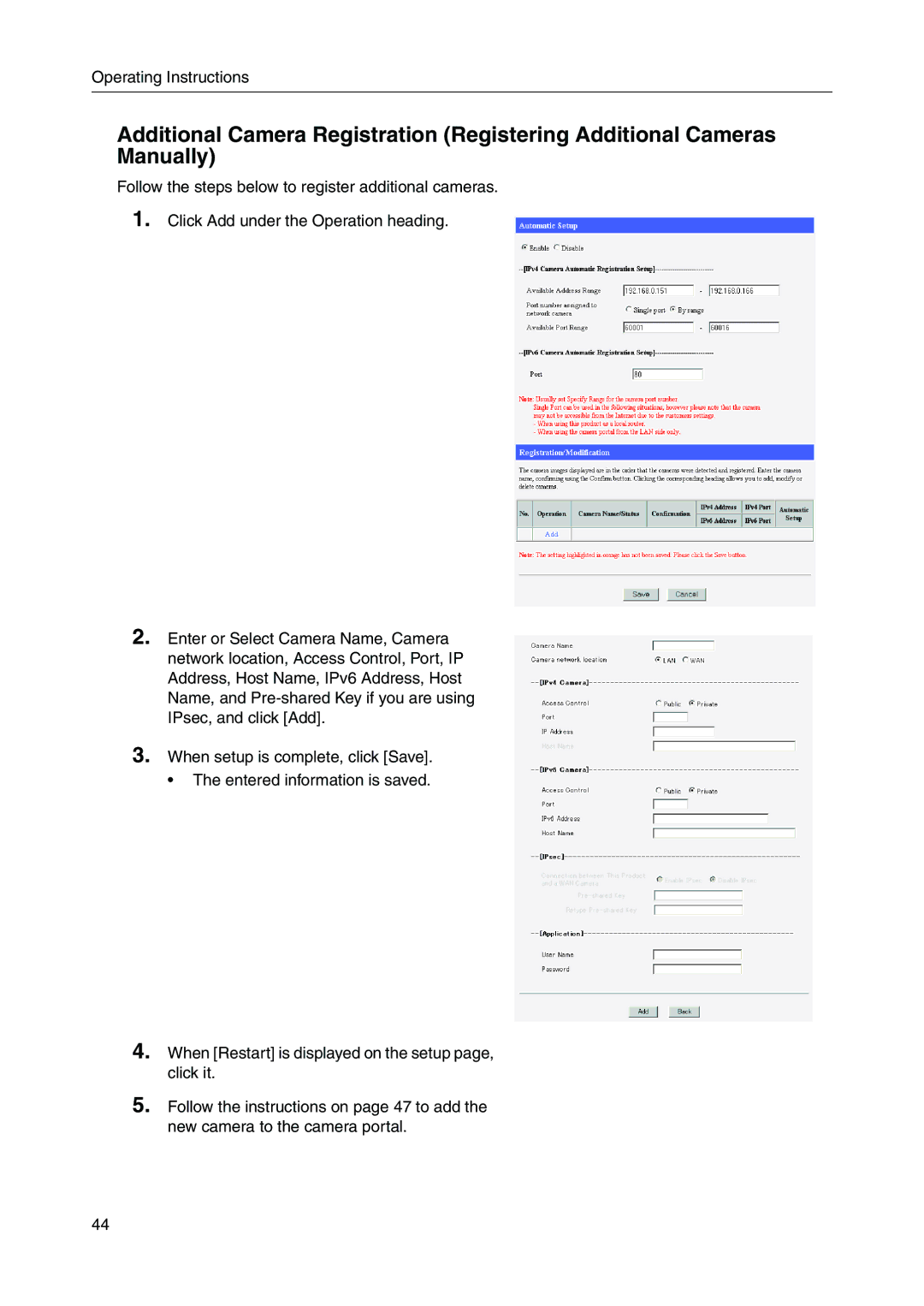 Panasonic BB-HGW700A manual Operating Instructions 