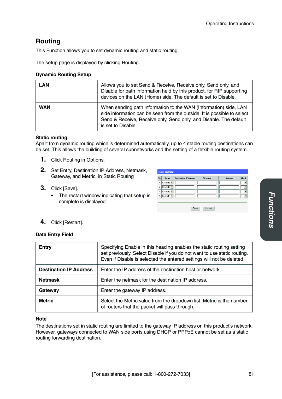 Panasonic BB-HGW700A manual Routing 