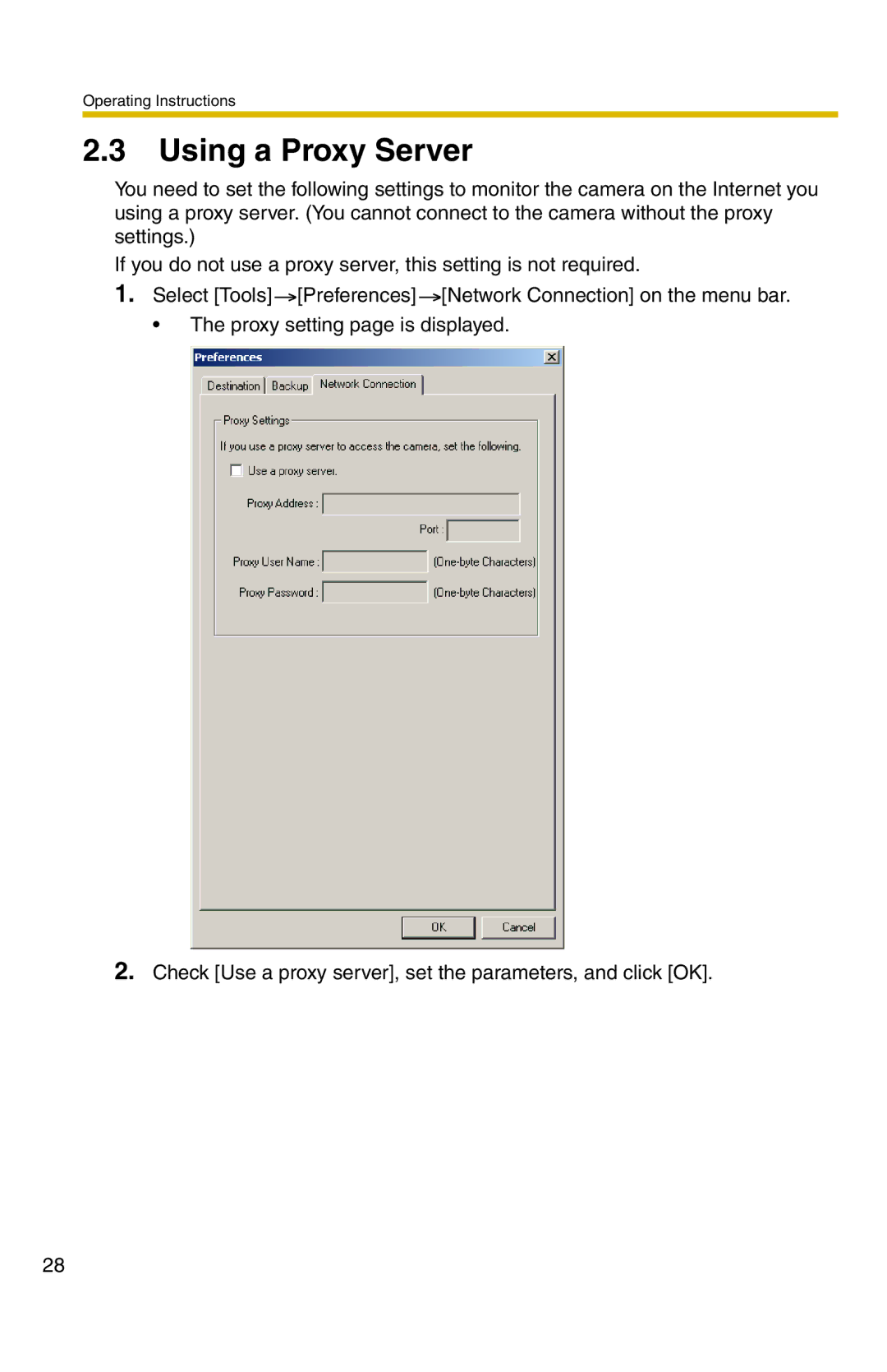 Panasonic BB-HNP11A operating instructions Using a Proxy Server 