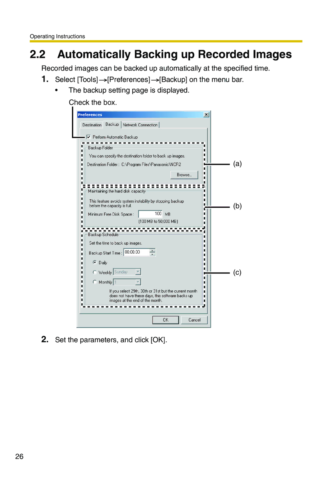 Panasonic BB-HNP11CE operating instructions Automatically Backing up Recorded Images 