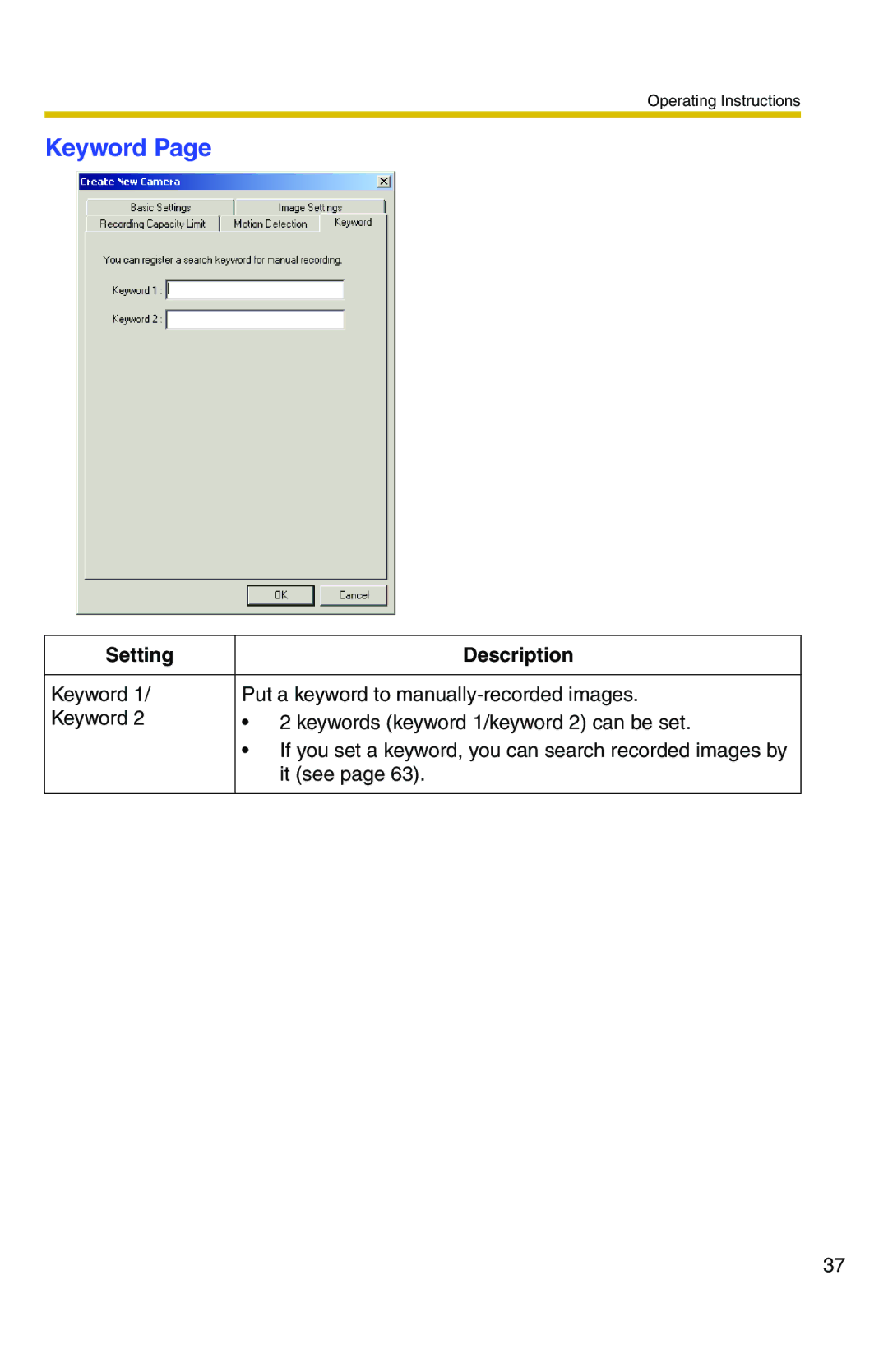 Panasonic BB-HNP11CE operating instructions Keyword 