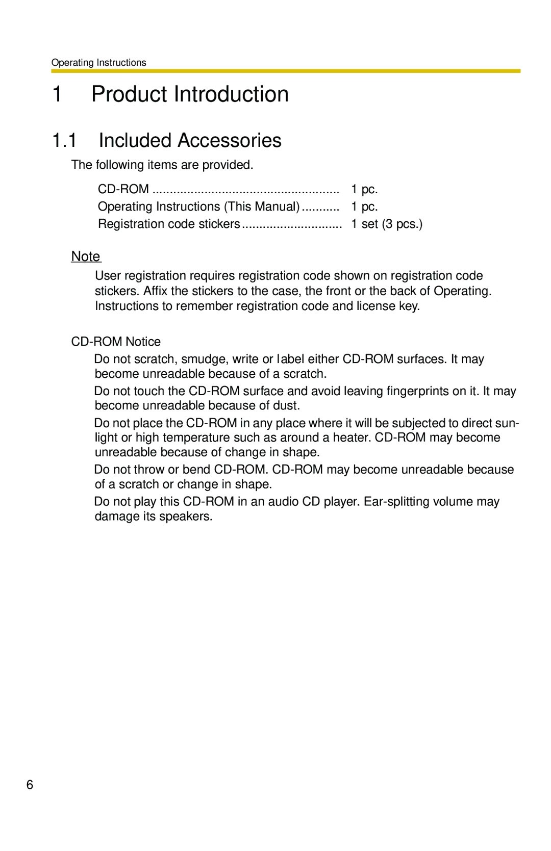 Panasonic BB-HNP11CE operating instructions Included Accessories, CD-ROM Notice 