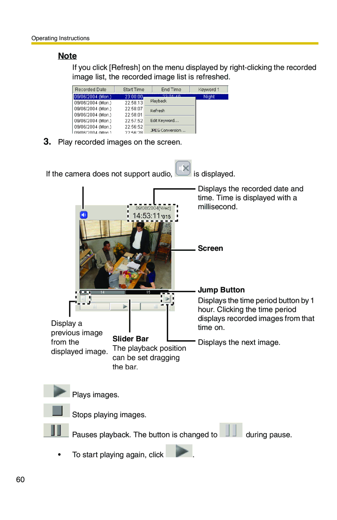 Panasonic BB-HNP11CE operating instructions Screen Jump Button, Slider Bar 