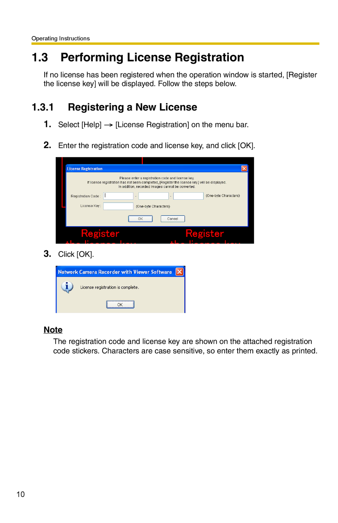 Panasonic BB-HNP15 operating instructions Performing License Registration, Registering a New License 