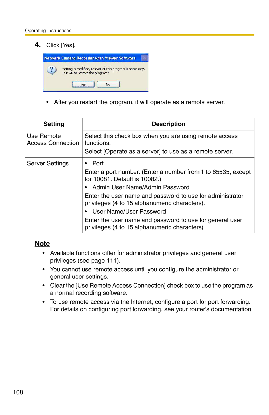 Panasonic BB-HNP15 operating instructions For 10081. Default is 