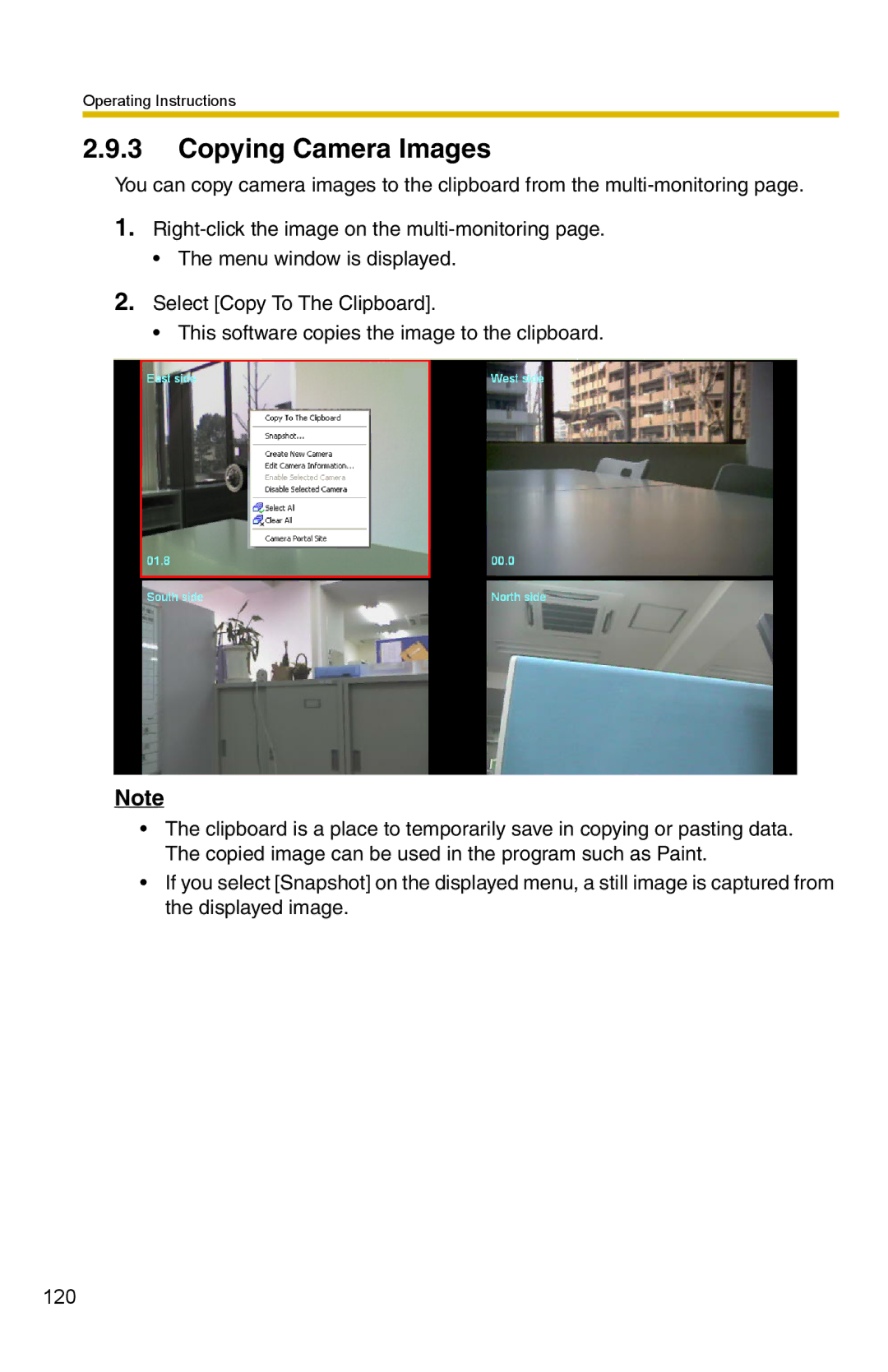 Panasonic BB-HNP15 operating instructions Copying Camera Images 