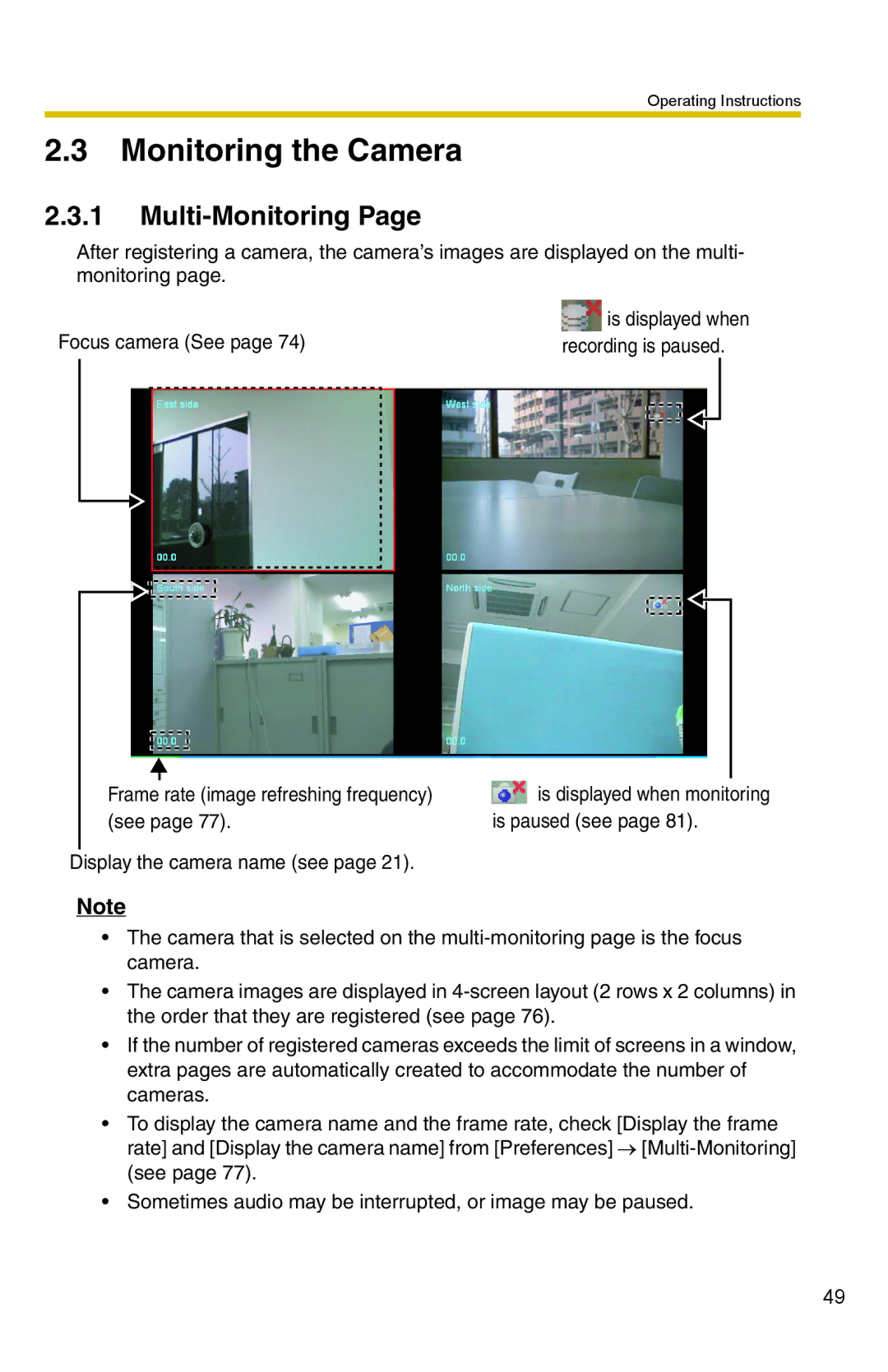 Panasonic BB-HNP15 operating instructions Monitoring the Camera, Multi-Monitoring 