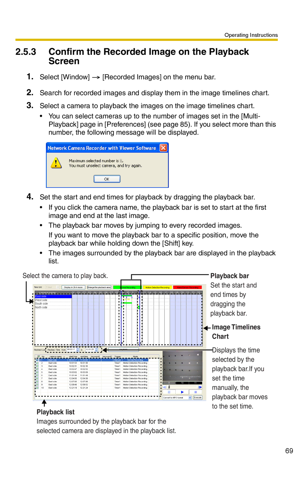 Panasonic BB-HNP15 operating instructions Confirm the Recorded Image on the Playback Screen, Playback bar 