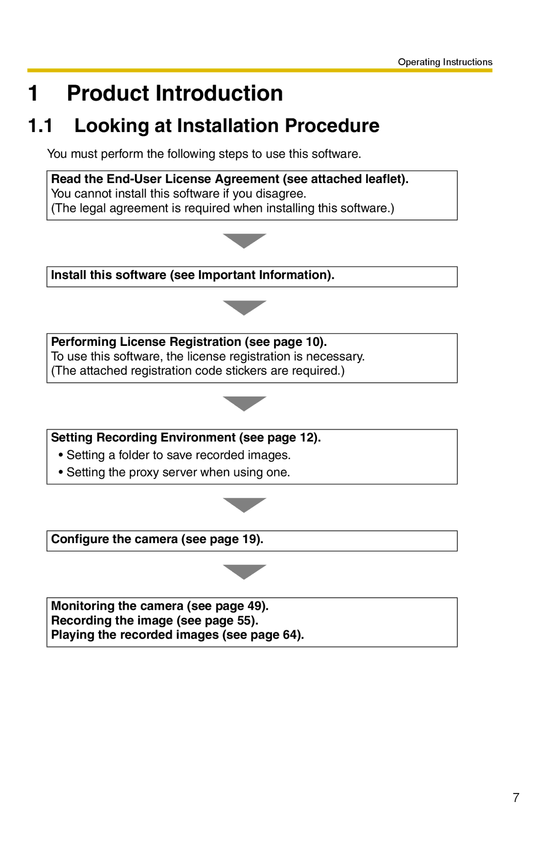 Panasonic BB-HNP15 operating instructions Looking at Installation Procedure, Setting Recording Environment see 