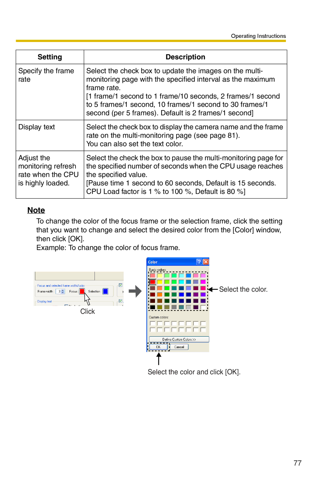 Panasonic BB-HNP15 operating instructions Monitoring refresh 