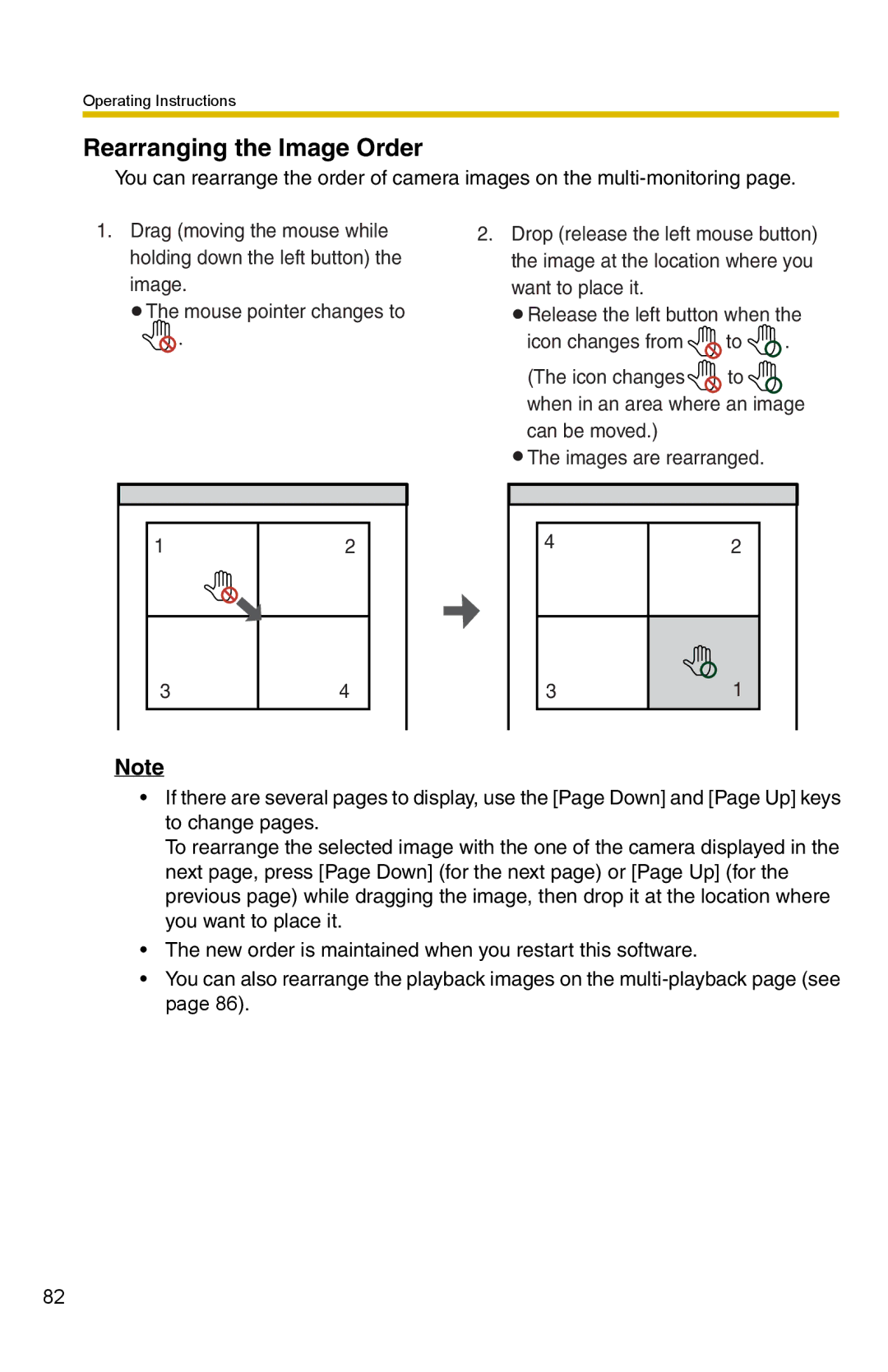 Panasonic BB-HNP15 operating instructions Rearranging the Image Order 