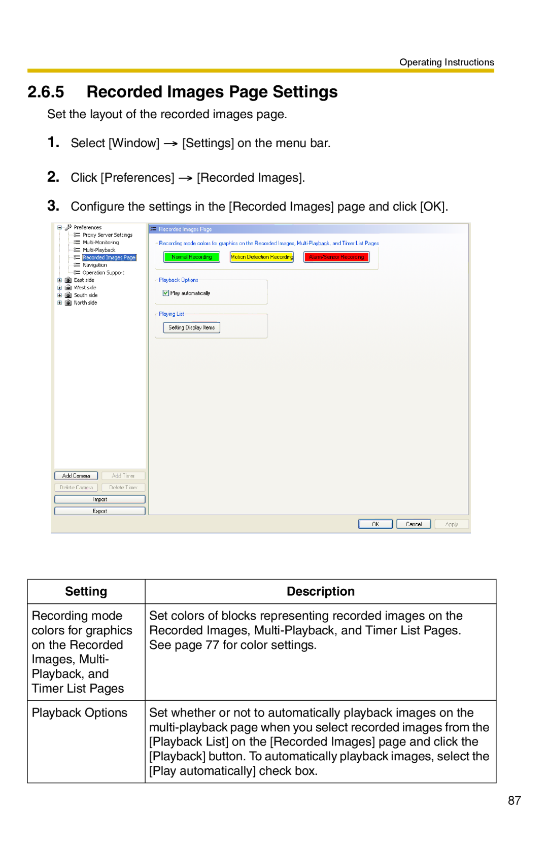 Panasonic BB-HNP15 operating instructions Recorded Images Page Settings 