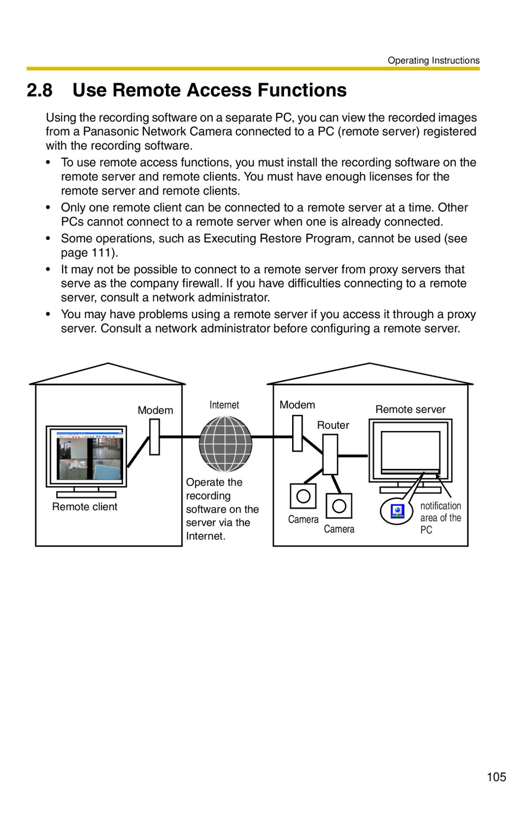 Panasonic BB-HNP15A operating instructions Use Remote Access Functions 