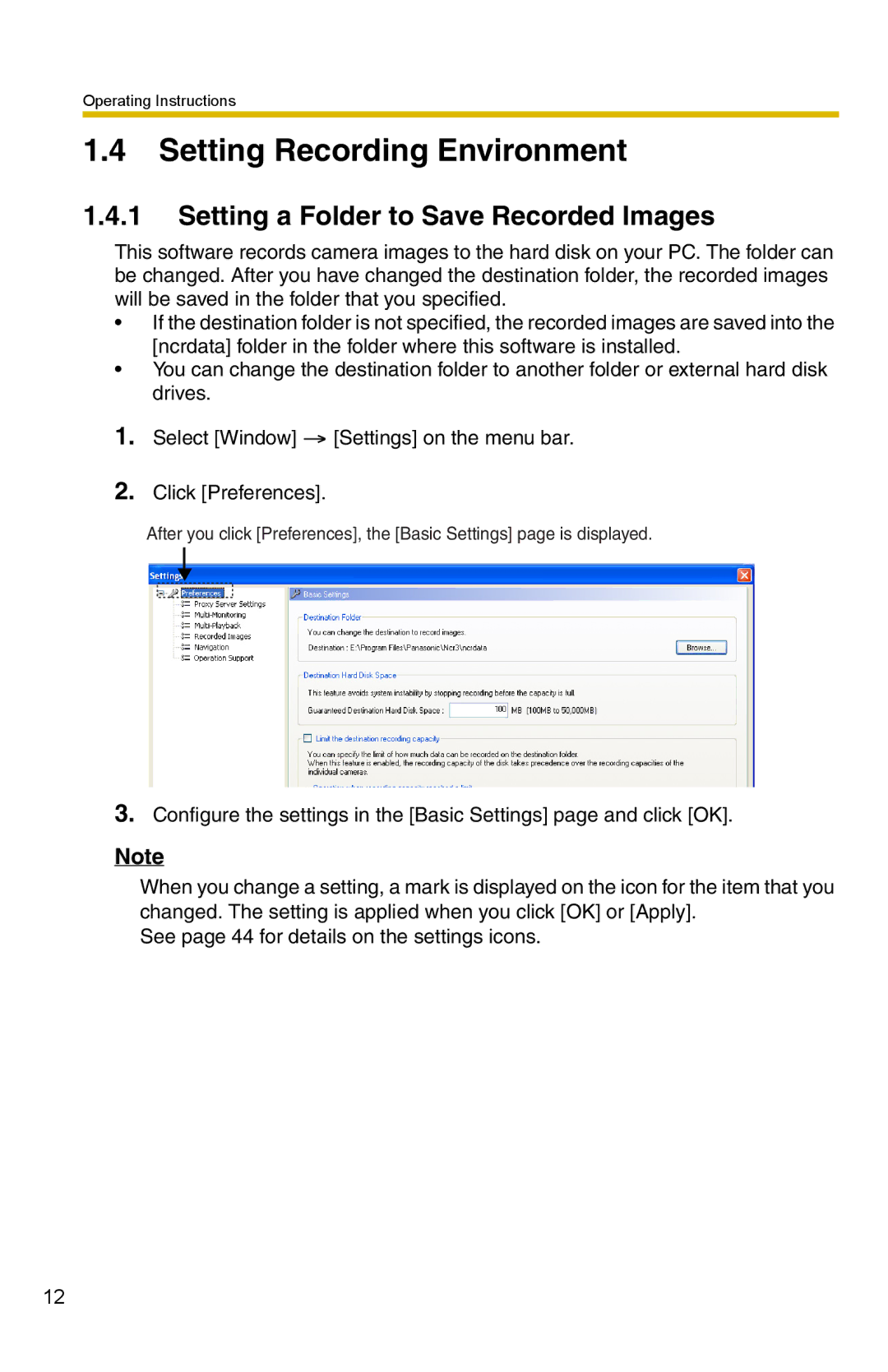 Panasonic BB-HNP15A operating instructions Setting Recording Environment, Setting a Folder to Save Recorded Images 