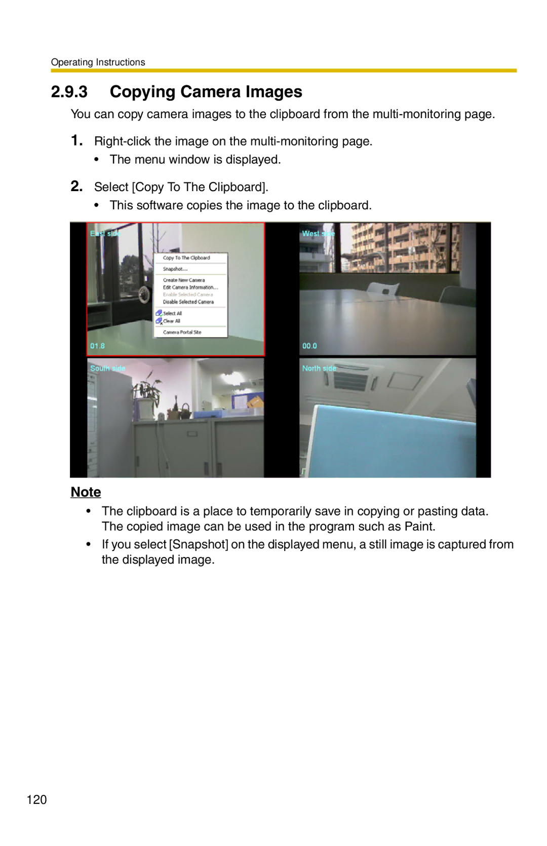 Panasonic BB-HNP15A operating instructions Copying Camera Images 